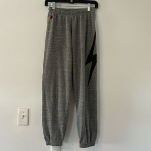 Like New! Aviator Nation bolt sweatpants size S Heather Gray